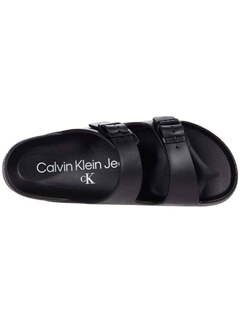 Calvin Klein Men's Zion Open Toe Casual Slip-on Sandals Black Size12 M